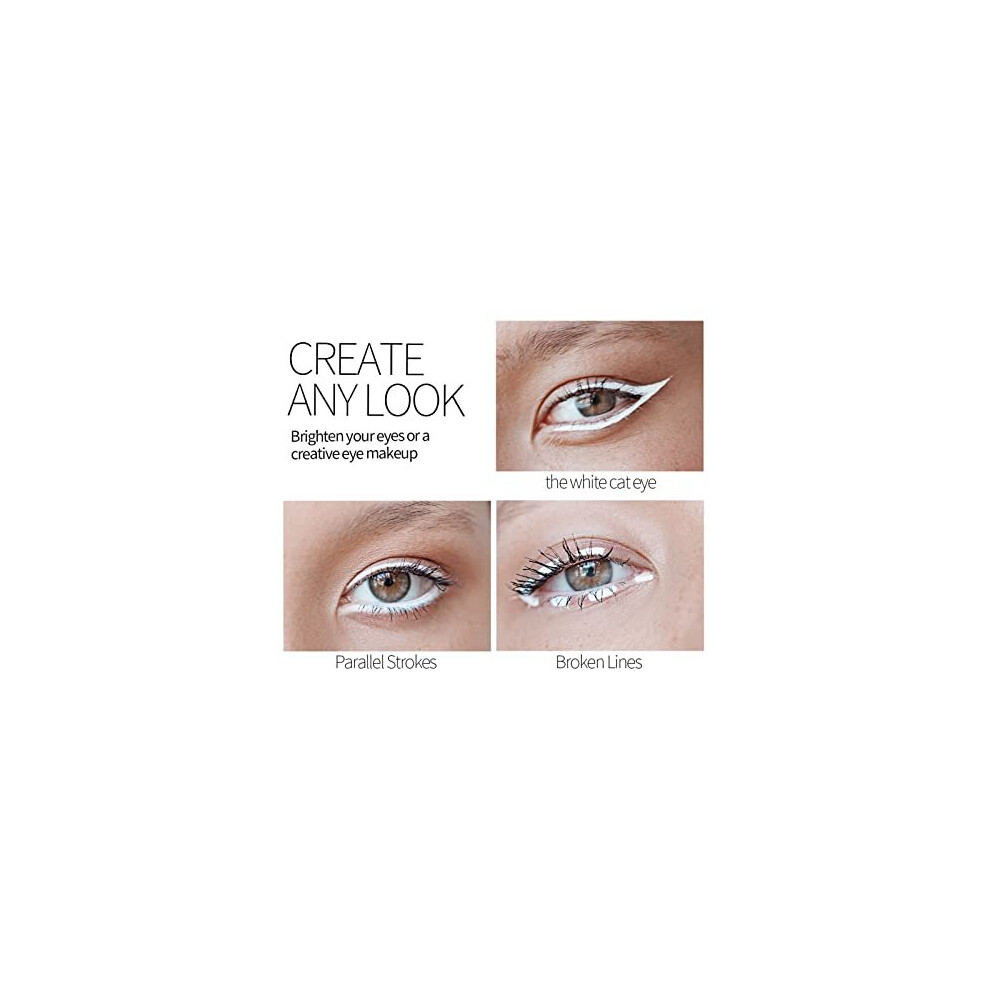 Renhuangfuxi White Eyeliner Pencils, Eye Pencils 12Pcs Professional Highlighters Eyeliner Pens Eye Brightener, Eyeliners Makeup Waterproof Pencils