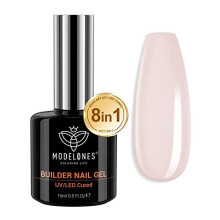 Gel Nail Polish Builder Nail Gel, 8-in-1 Cover Nude Builder Gel, Hard Gel Builder for Nails Strengthener Extension Gel Base Coat Rhinestone False Nail