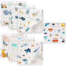 Muslin Cloths for Baby,6 Pack Large 20''x10'' Burp Cloths, 100% Cotton Absorbent& Soft& Breathable 6 Layers Hand Washcloths, Muslin Squares Baby