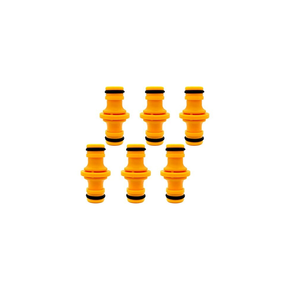 6pcs Double Male Hose Connectors Garden Hose Tap Double Male Hose End Connector Hose Pipe Connectors for Join Garden Hose Pipe Tube and Garden