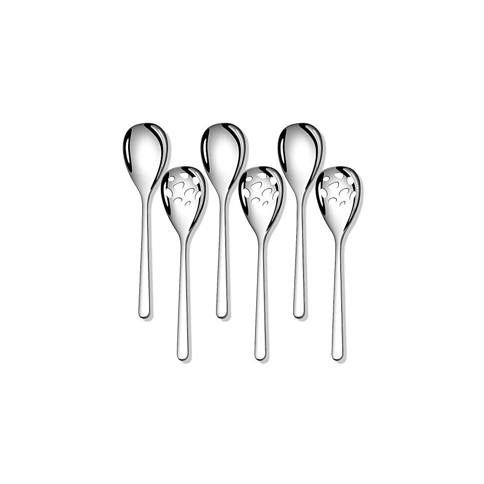 Slotted Spoon Serving Spoon, 9.3 inches Stainless Steel Salad Serving Spoons, Utility Advanced Performance Skimmer, Large Cutlery Serving Set for