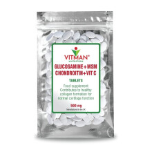 Glucosamine and Chondroitin High Strength - & MSM + Vitamin C - Glucosamine Sulphate Chondroitin Sulphate - 120 Joint Anti inflammatory Tablets - Bone