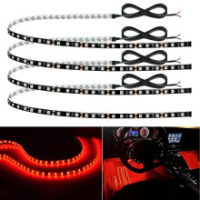 Car 12V Led Strip Lights Motorbike Underglow Neon Interior Car Lights Connectable Red Led Light Strips 12V for Cars Interior Lights Boat Marine Trucks