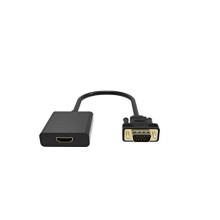 HDMI Female to VGA Male Adapter, HDMI Input to VGA Output Adapter with 3.5mm Audio Jack Compatible for TV Stick, Computer, Laptop, Monitor, Projector,