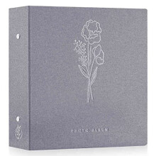Photo Album 6x4 Slip in, Linen 600 Pockets Photo Albums Holds Landscape and Portrait 10x15cm Picture Grey