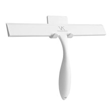 Squeegee for Shower Glass Doors, 11-Inch All-Purpose Silicone Shower Squeegee for Bathroom, Window Cleaning, with Anti-Rust Handle, Adhesive Hook,