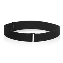 Women Invisible Belts, Women Stretch Belt Adjustable Elastic Belt with Flat Buckle No Show Waist Belts for Jeans Pants Dresses (Black)