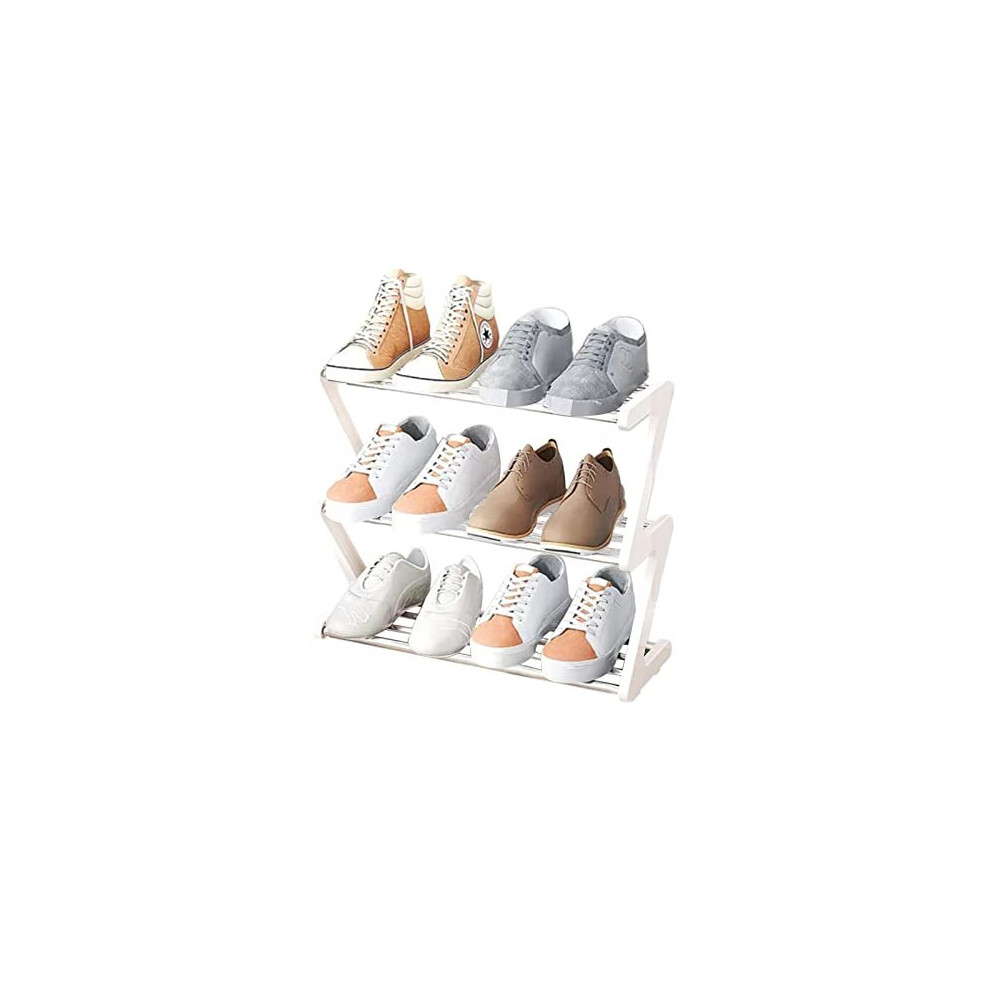 Small Shoe Rack, 3 Tier Shoe Rack Small, Mini Shoe Rack Organizer, Sturdy Narrow Shoe Shelf Storage Organizer for Closet Entryway Hallway, Quick