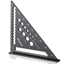 Speed Square with 14 Types of Drill Holes, 7inch Metric Triangle Ruler, Aluminum Alloy Carpenters Tools
