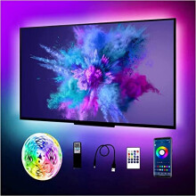 Tv Led Lights, 4M Tv Led Backlight USB for 55"-70" Tv,Monitor,PC,Tv Backlights with App Control,Music Sync with Mic,5050 RGB Color Changing Led Strips