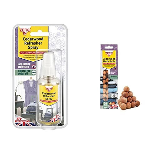 ZER039 Cedarwood Refresher Spray , 75 ml & Cedarwood Clothes Moth Balls