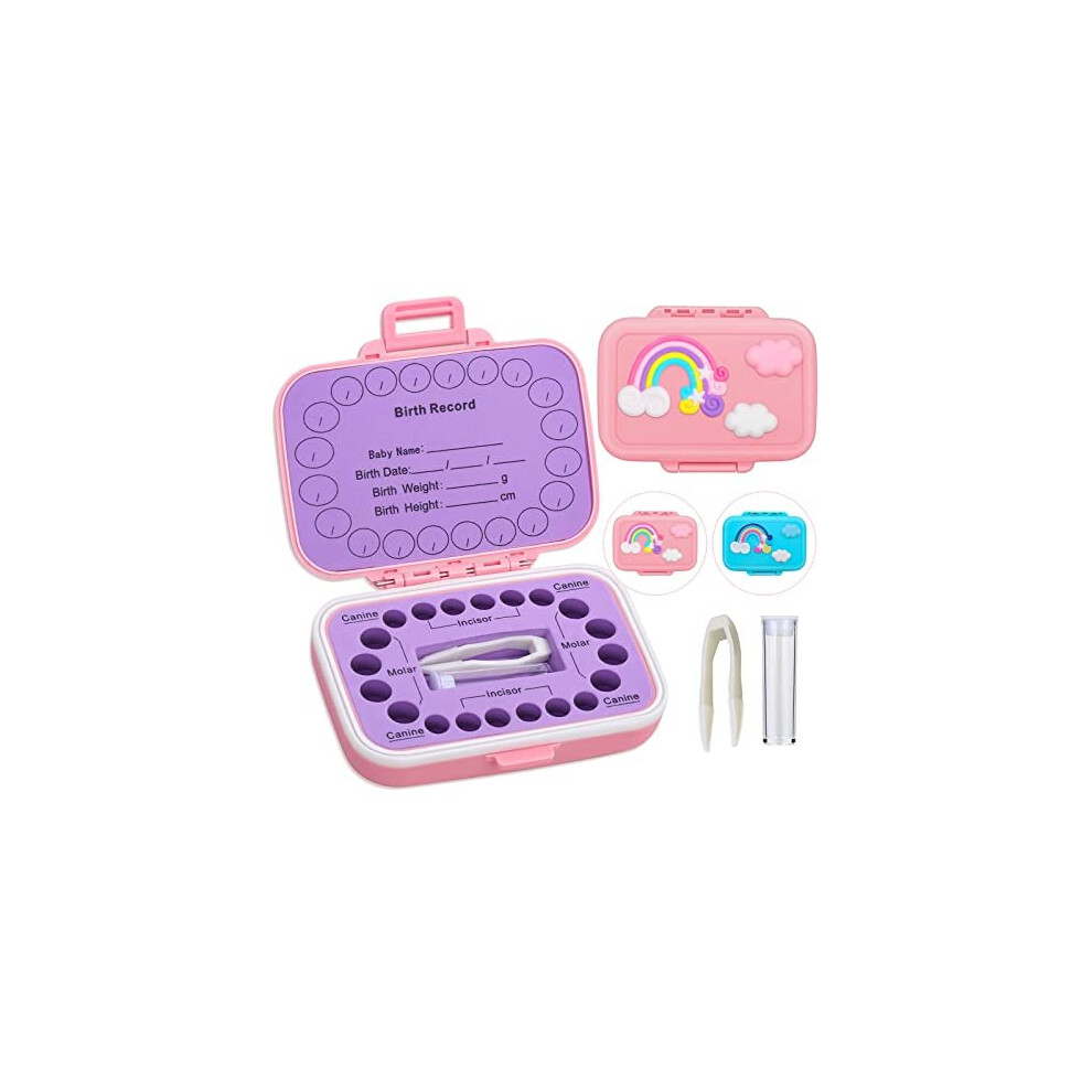 Tooth Holders For Kids Keepsake, Baby Teeth Keepsake Box, Tooth Saver, Tooth Container For Lost Teeth, Teeth Storage Holder For Tooth Fairy (Pink) Pink Caffox