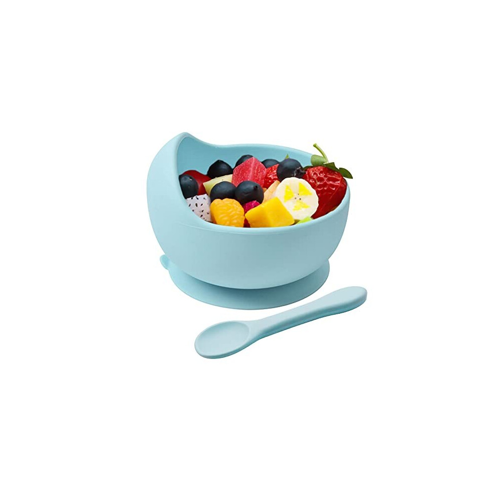 Hoseay Baby Feeding Bowls And Spoons,Silicone Toddler Weaning Set With Suction Bowl Bpa Free Children Tableware Eating Bowl For Baby Boys Girls,Easy Clean