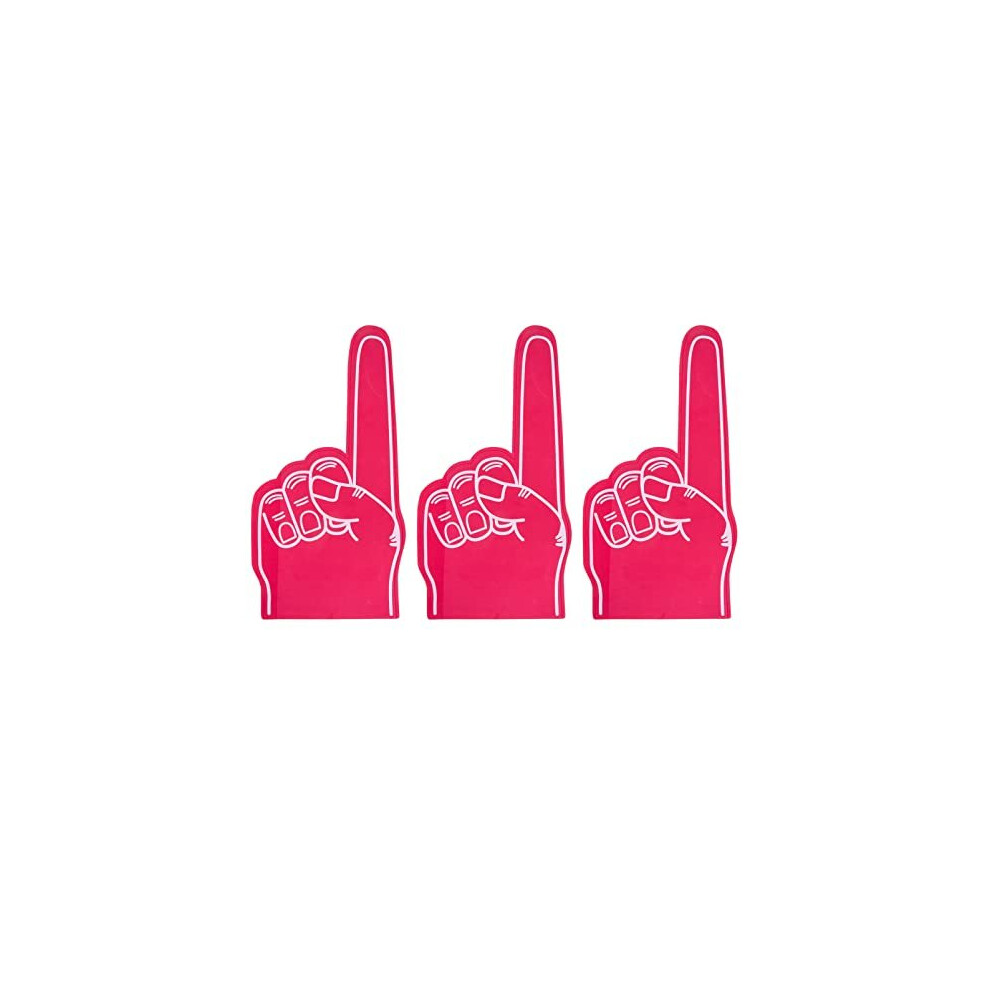 3PCS Foam Finger Cartoon Giant Cheering No. 1 Foam Finger for Sports Event Games Celebration Soccer Cheerleading Cheer Props(Red)