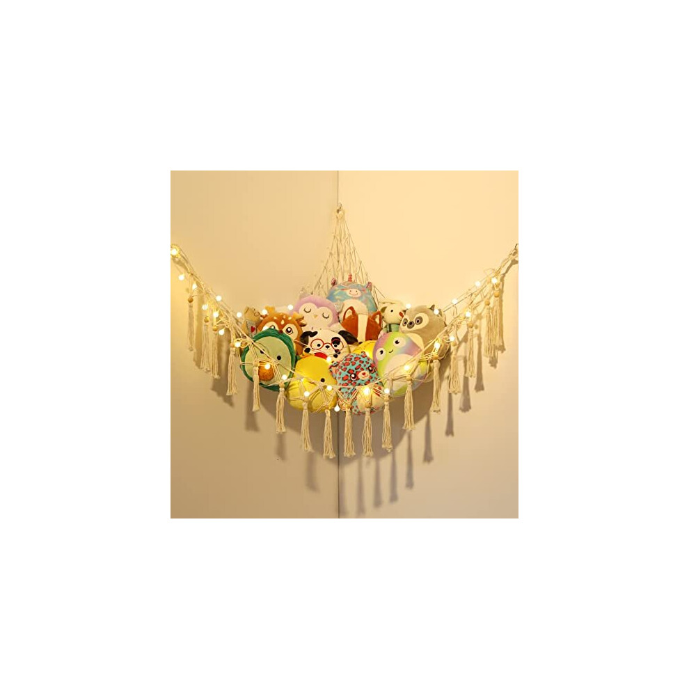 Toy Hammock For Stuffed Animals Storage Teddy Hammock Macrame Boho Teddy Bear Storage Hammock Plush Toy Storage Net Soft Toy Net Hammock For Teddies Visator