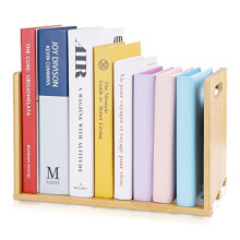 Small Desktop Bookshelf with Carry Handles Wooden Countertop Book Organizer Shelf - Freestanding Mini Storage Bookcase Fixed Book Carrier for Office