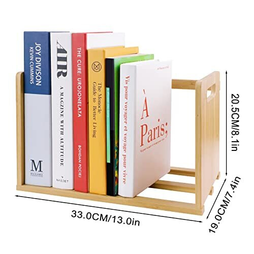 Small Desktop Bookshelf with Carry Handles Wooden Countertop Book ...