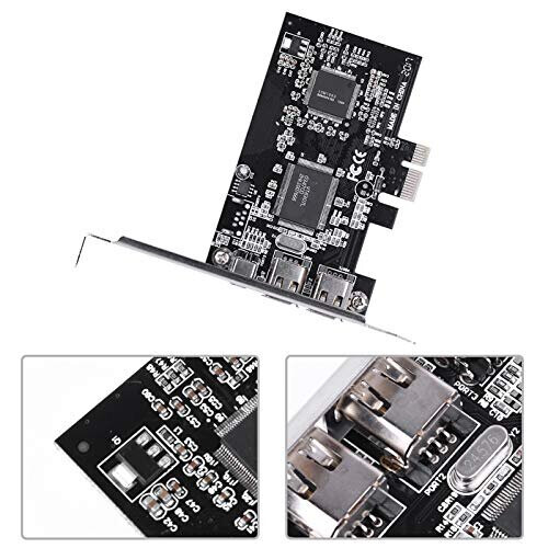 PCI E PCI Express FireWire Card, 1394a Adapter IEEE 1394 PCI E Controller Card Firewire Controller Card with Firewire Cable 2