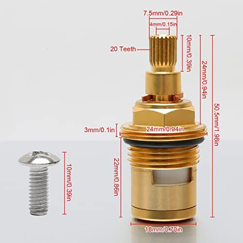 2 Pcs Ceramic Tap Cartridge 1/4 Turn 20 Spline, Tap Valve Replacement for Shower  Bath Taps with Washers, Tap Glands Seals Repair Kit, Solid Brass on OnBuy