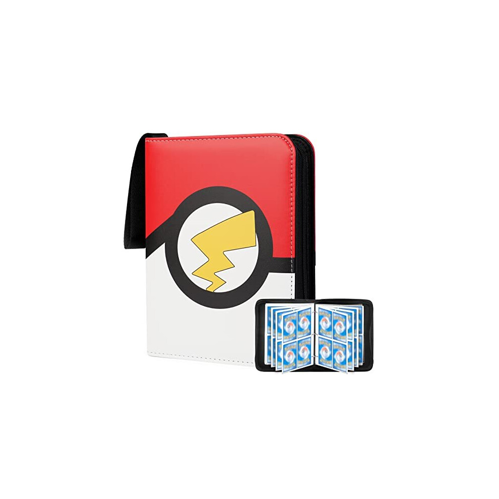 Qasimof Card Binder For Pokemon Card, 4-Pocket Card Holder Book With 60 Removable Sleeves, Card Folder 480 Cards Capacity