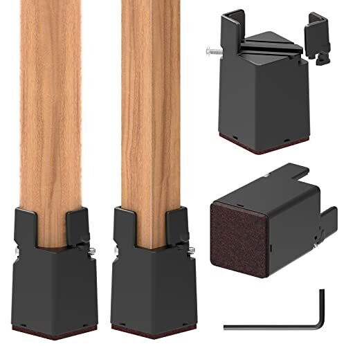 Furniture Risers with Wrench, Bed Risers Adjustable 4inch Lift, Heavy