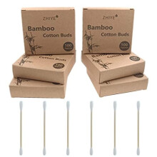 600 pk Bamboo Cotton Buds, 100% Biodegradable Cotton Swab with Wooden Handles for Ear Cleaning,Makeup Cleaning,Keyboard Cleaning,Wound Cleaning