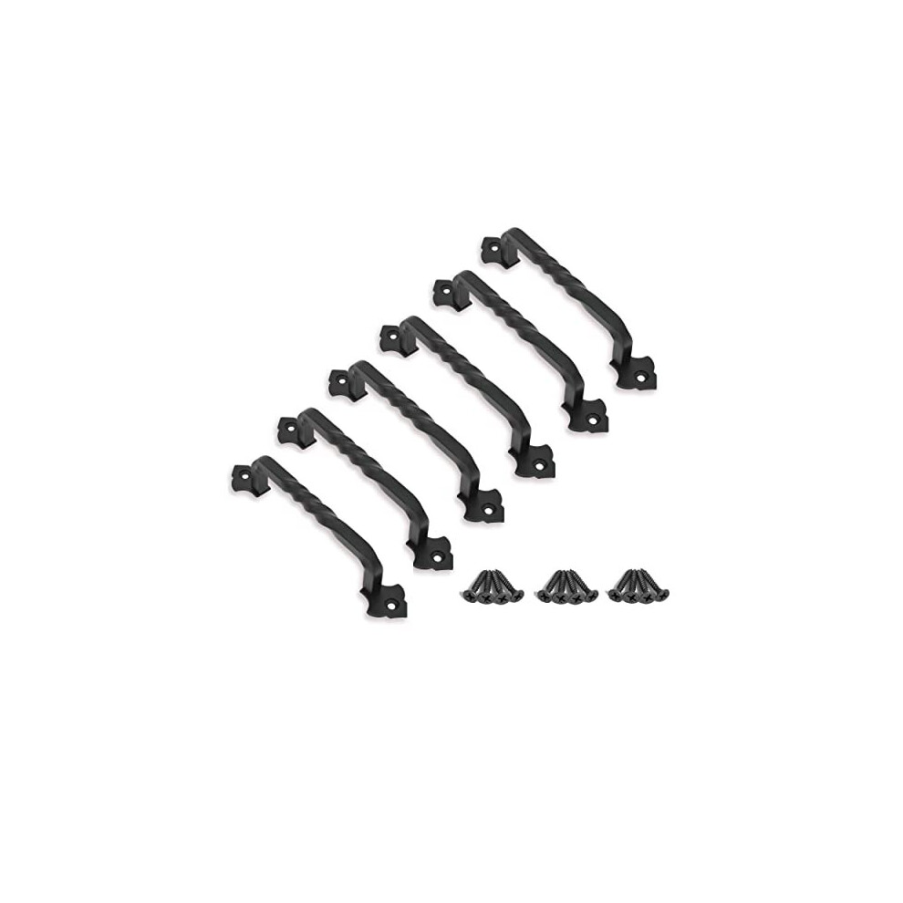 6 Pack Barn Door Pull Handle Hardware For Wooden Garden Gate Shed Cabinet Door (6Pcs 6Inch) 5014542721717