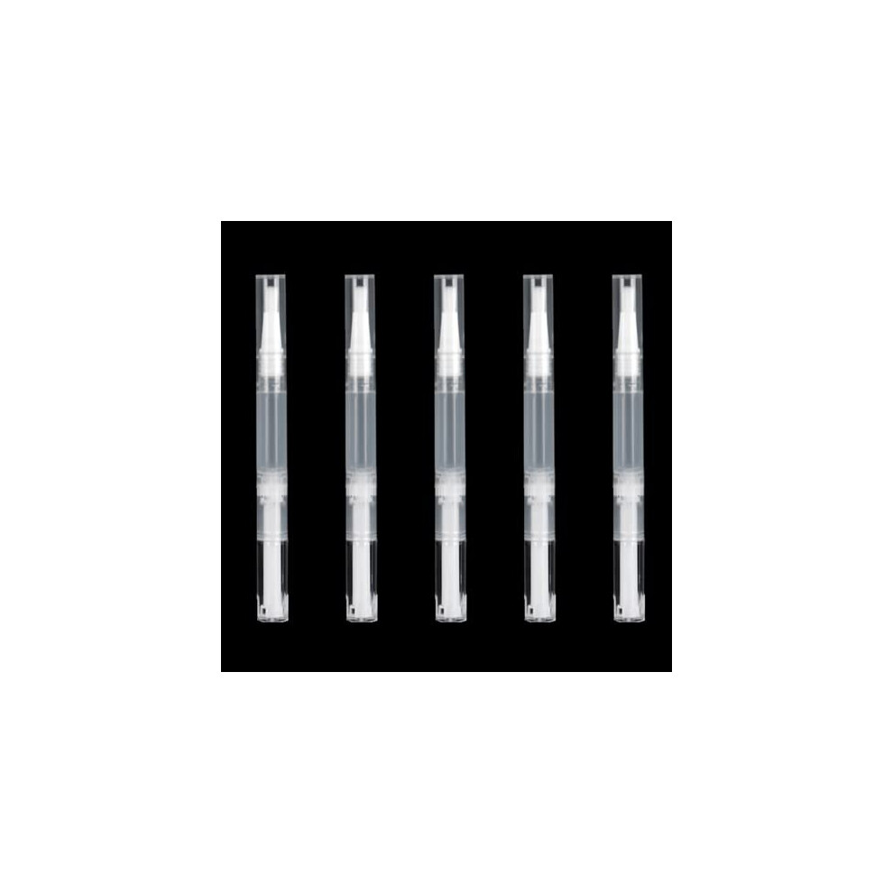 Zhiye 5Pcs Transparent Twist Pens, 3Ml Nail Oil Pen With Brush Tip, Empty Cuticle Oil Pen Cosmetic Container Applicators For Lip Gloss, Nail Polish, Eyelash