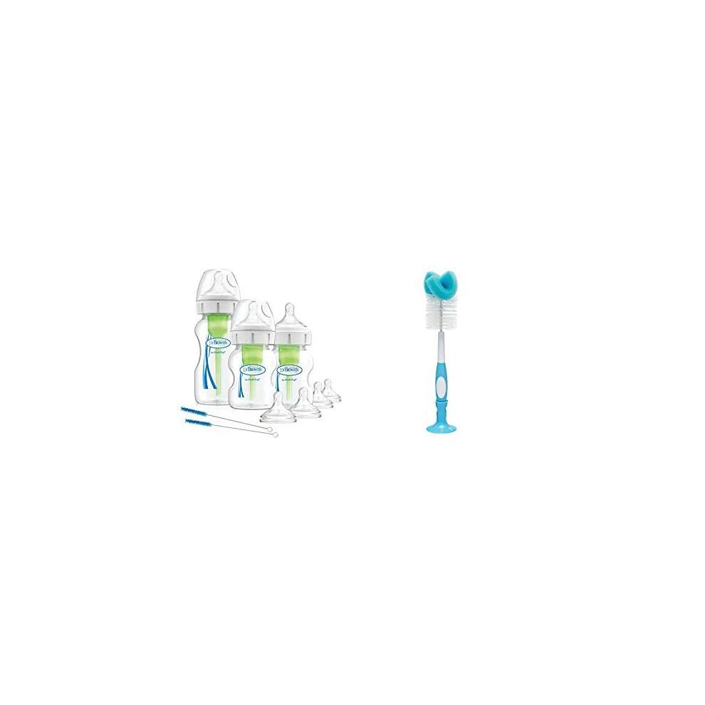 Options+ Anti Colic Baby Bottle, Wide Neck, Starter kit & Bottle and Teat Brush