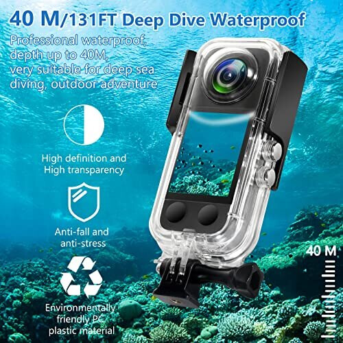 Waterproof Housing Case for Insta360 X3, 40M/131FT Protective ...