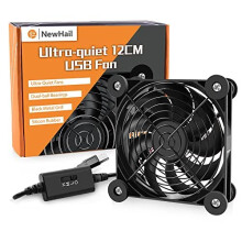 1Pack 120mm USB Fan Dual-Ball Bearings Quiet, USB Fan 5V, with L/M/H 3-Degree Speed Switch Portable High Airflow Cooling Fan for Router Modem Receiver