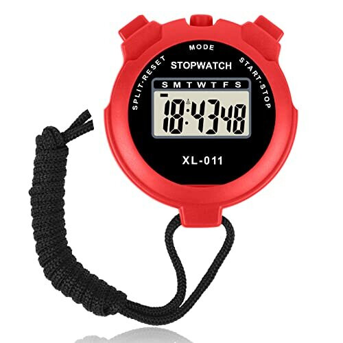 Sport Stopwatch Timer, Multi-Function Sport Digital Stopwatch Large Display, Single Lap /Split Memory Stopwatch with12/24 Hour Clock Alarm Calendar