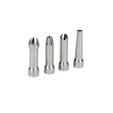 4 x Stainless Steel Whipped Cream Dispenser Tips, Four Universal Cream Whipper Nozzles Multipack, Replacement Parts for Creating Whipping Cream for