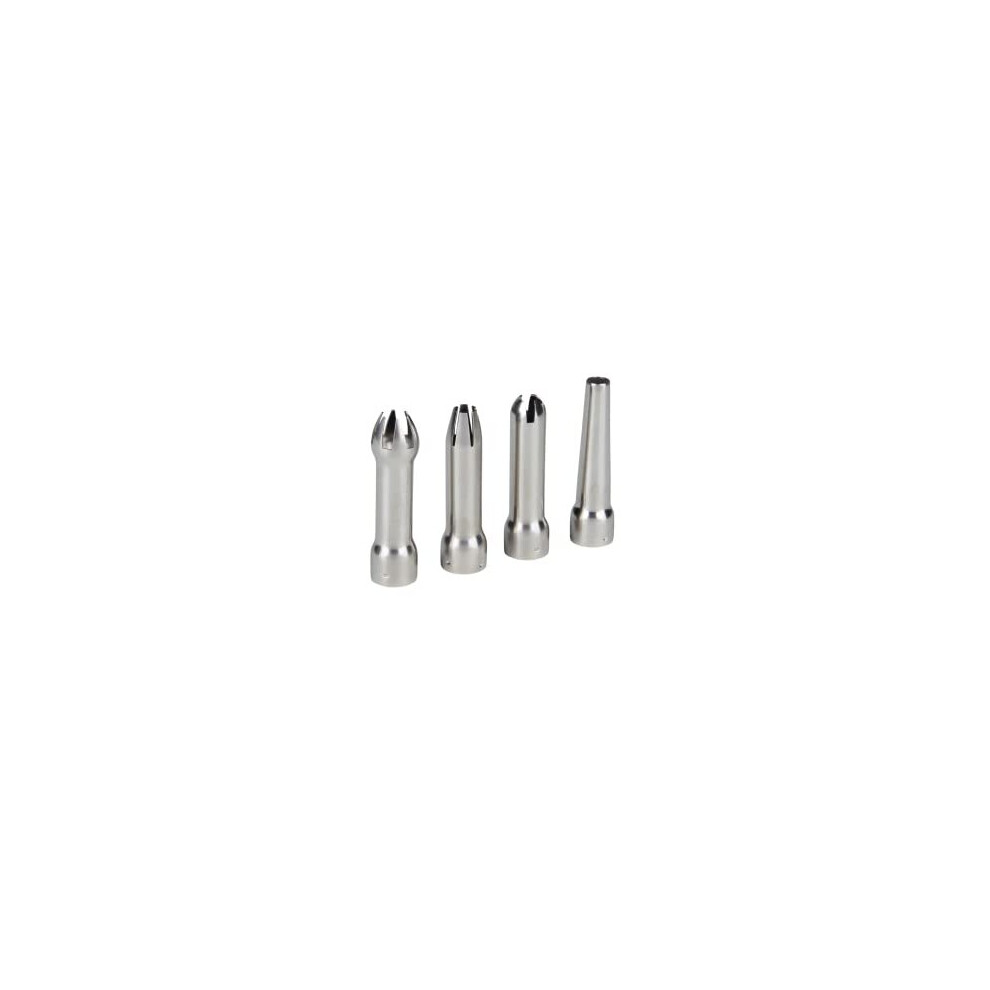 4 x Stainless Steel Whipped Cream Dispenser Tips, Four Universal Cream Whipper Nozzles Multipack, Replacement Parts for Creating Whipping Cream for