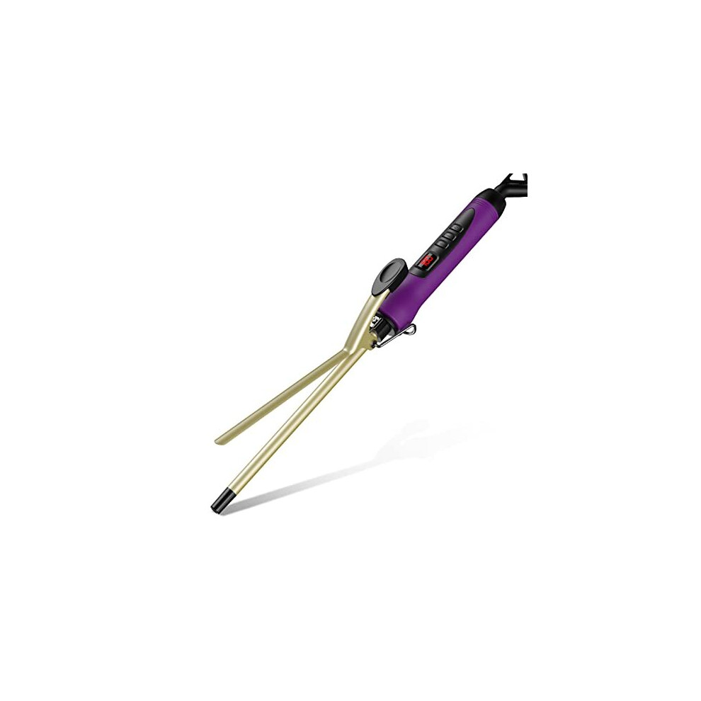 Thin Curling Tongs, Professional Curling Tongs for Short Hair,18 Heat Setting 60-230C for All Hair Types, Curling Tongs for Curler Long & Short Hair