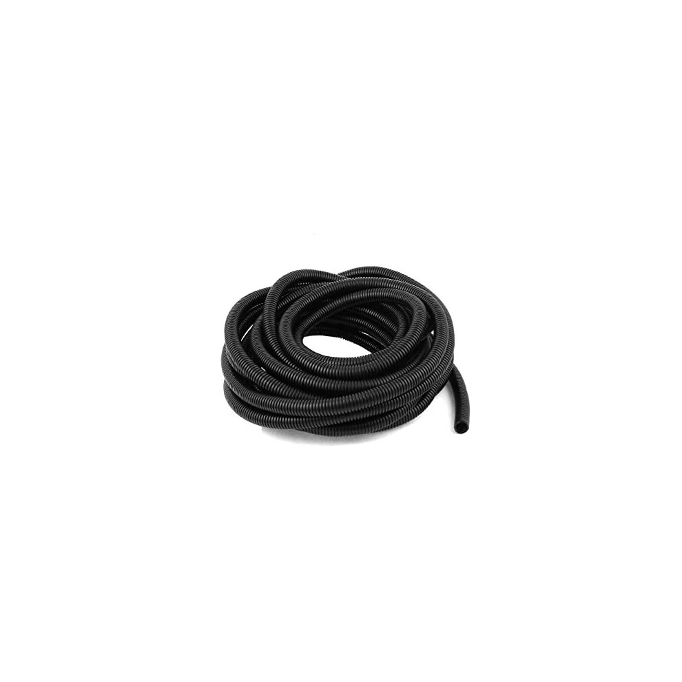 Flexible Conduit 5M Corrugated Plastic Tube PP Pond Hose Black Conduit Pipe Non-Split Flame Retardant Bellow for Cable Wire Protection (OD28.5mm x