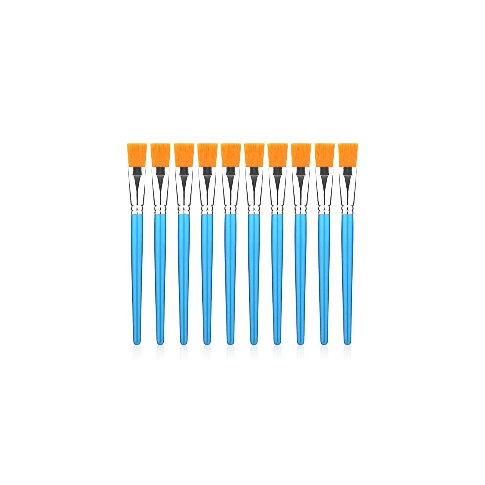 10pcs Flat Paint Brushes, 1 Inch Oil Painting Brushes Synthetic Watercolor Acrylic Paint Brush for Acrylic, Watercolor, Oil Painting, Crafts, Face