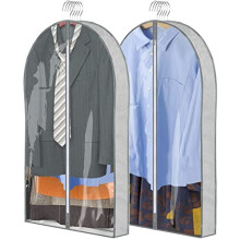 Garment Bags for Clothes 60 x 100cm 2Pack, Moth Proof Clothes Covers with Zip, Hanging Storage Protector Bags for Wardrobe, Travel, Suitable for Suit,