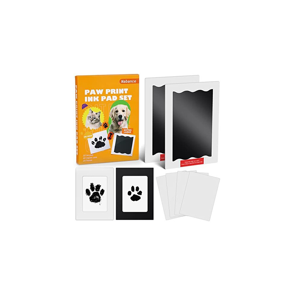 Baby Handprint And Footprint Kit, Dog Paw Print Kit, 8 Pcs Baby Footprint Kit With Photo Frames, Pet Paw Print Kit For Dogs & Cats, Pawprint Stamp Pad Nabance
