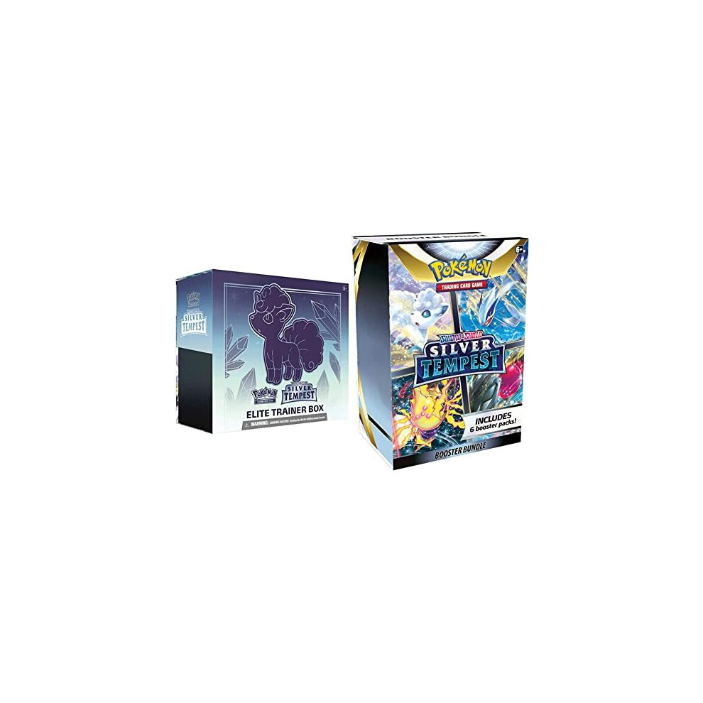 TCG: Sword & ShieldâSilver Tempest Elite Trainer Box (8 Boosters Premium Accessories) & Sword & ShieldâSilver Tempest Booster Bundle (6 Packs)