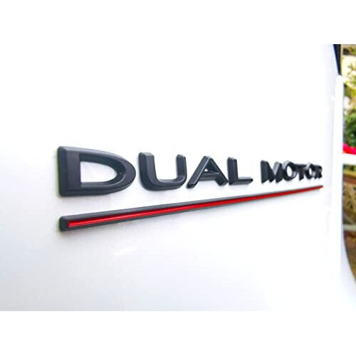 Rear Trunk DUAL MOTOR Emblem Sticker Kit - 3D Zinc Alloy DUAL MOTOR Emblem  - Suitable For TESLA Models 3/Y/S/X - Fishing Line, Adhesive Remover, on  OnBuy
