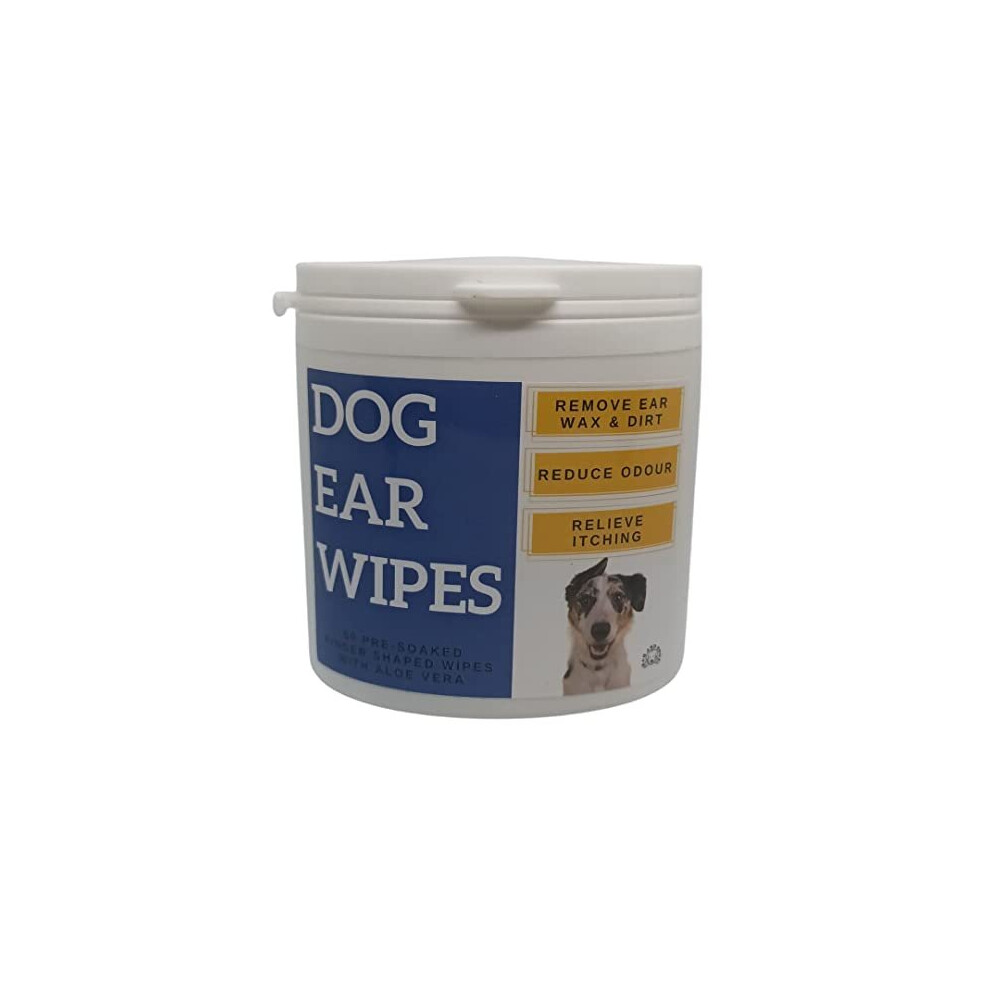 Dog Ear Cleaning Wipes | 50PK Dog Hygiene Finger Pads | Remove Ear Wax, Dirt & Stop Smelly Itchy Ears