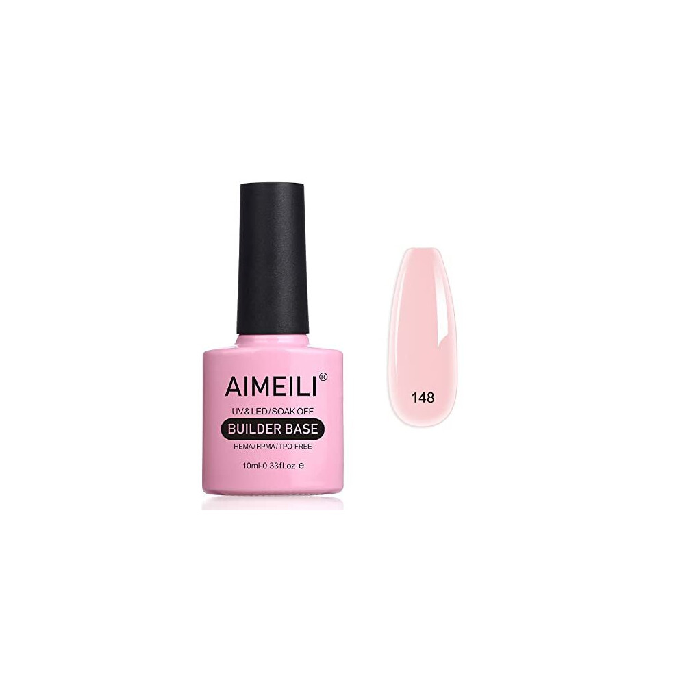 Aimeili Cream 5 In 1 Nude Builder Base Gel, Clear Sheer Color Uv Led Gel Nail Polish For Strengthening Gel Nails Repair Reinforcement Extension, Long Lasting & Easy