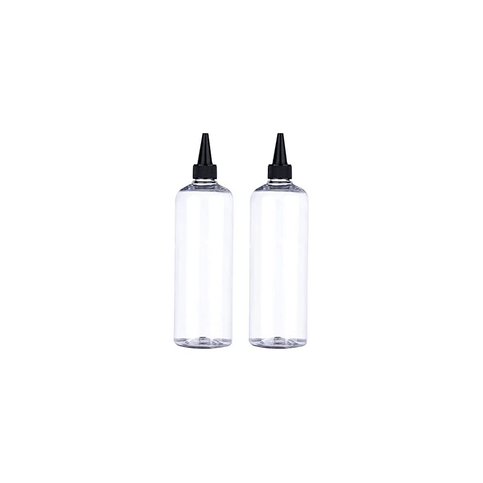 Mfuoe 2 Pieces Applicator Bottle With 500Ml Squeeze Hair Oil Applicator Bottles With Caps For Hair Coloring Dyeing Bottle Paint Art Glue