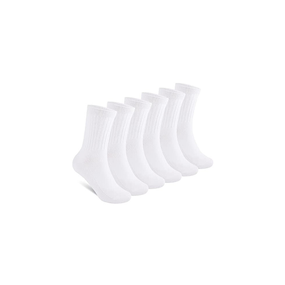 Boys Crew Socks 6 Pairs Kids Girls Cushion Athletic Ankle Socks 5-7 Years