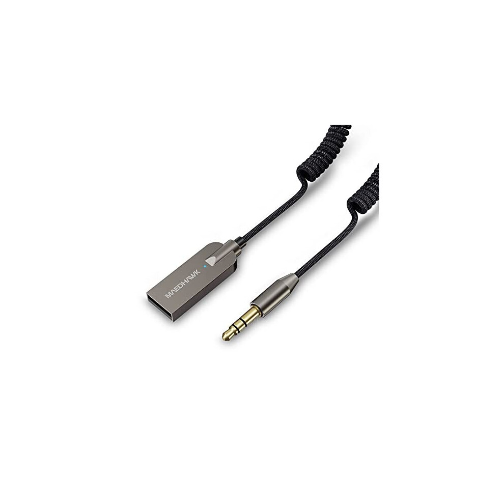 Aux Bluetooth 5.3 Receiver, Car Bluetooth Aux Adapter 3.5mm Receiver for Car USB Aux Bluetooth Adapter for Car Stereo/Home Stereo/Speaker Handsfree
