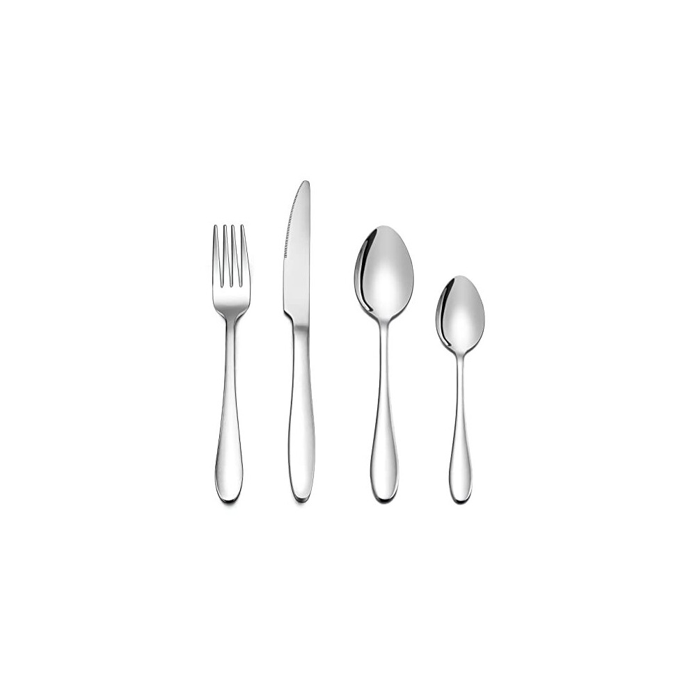 Cutlery Set, HaWare 16 Piece Stainless Steel Flatware Set for 4, Elegant Tableware Silverware Set Include Knives Forks Spoons, Mirror Finish,