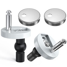 Upgrade Toilet Seat Fixings Quick Release, Ancable Universal Toilet Seat Top Fittings Quick Release Toilet Seat Hinges for WC Toilet Blind Holes (2