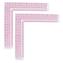 2Pcs Plastic L-Square Shape Ruler French Curve Sewing Measure Sewing Ruler 90 Degree Tailor Drawing Sewing Ruler Professional Tailor Craft Tool Heat
