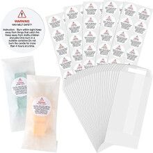 50 Sets 7 x 16 cm Wax Melts Snap Bar Packaging Bags and Candle Warning Labels Kit, Includes Self Seal Glassine Paper Bags Glassine Bags for Candle